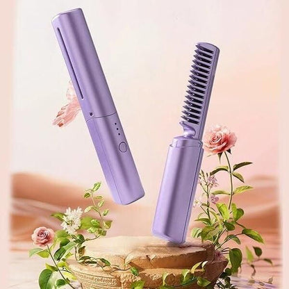 Rechargeable Mini Adjustable Hair Straightener Hot Comb